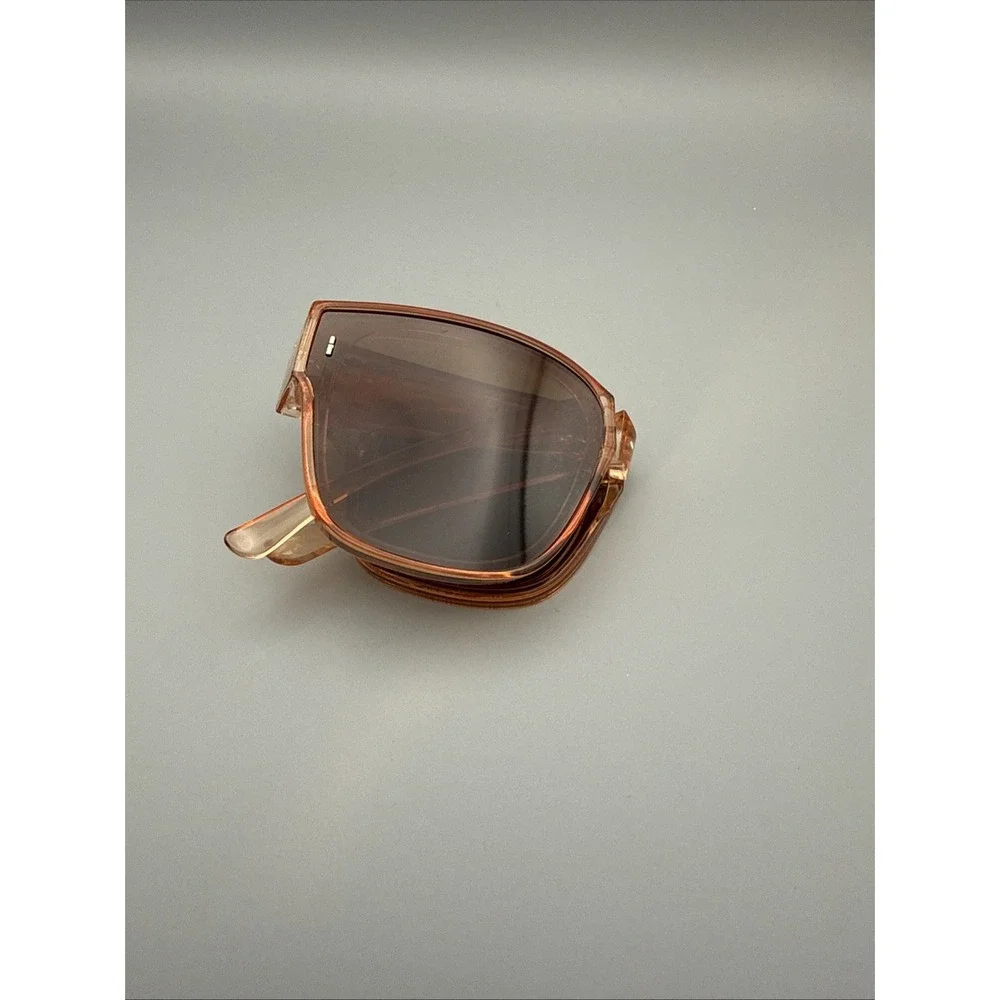 Square Oversize Sunglasses Orange Translucent Brown Lenses & Acrylic Frame Style